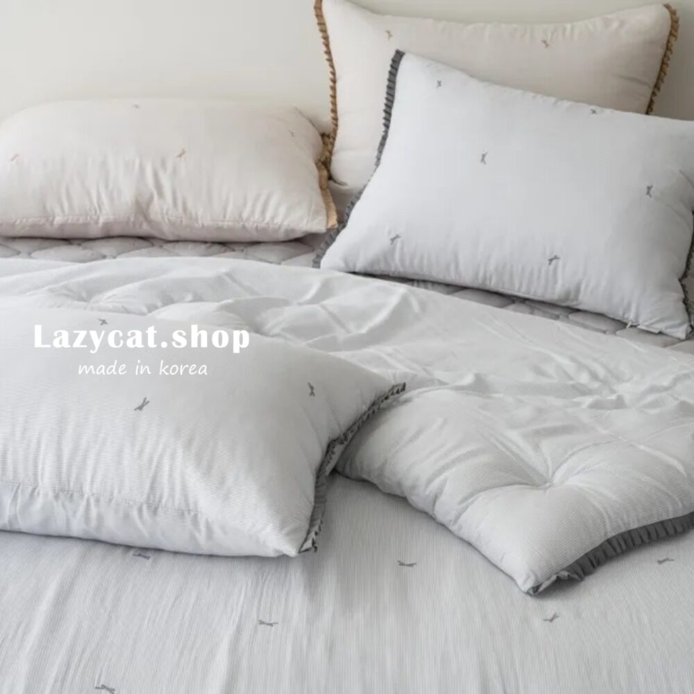 LINE_NOTE_260305_7 (預購)【韓國四季被】正韓🇰🇷刺繡蝴蝶結花邊 薄款/厚款四季被🎀