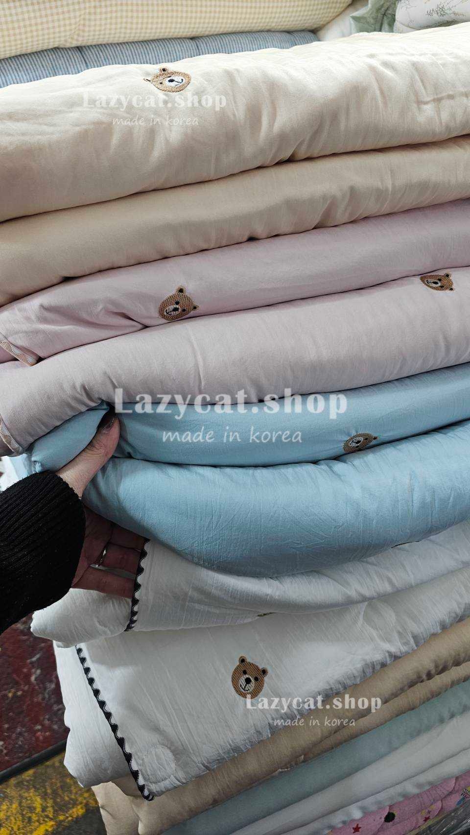 LINE_NOTE_260326_58 (預購)【韓國四季被】正韓🇰🇷刺繡笑臉熊頭滾邊 薄款四季被🐻