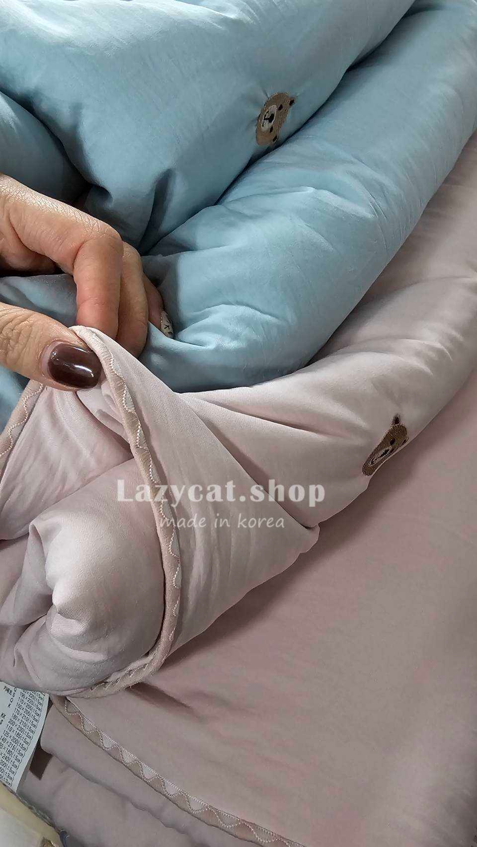 LINE_NOTE_260326_59 (預購)【韓國四季被】正韓🇰🇷刺繡笑臉熊頭滾邊 薄款四季被🐻