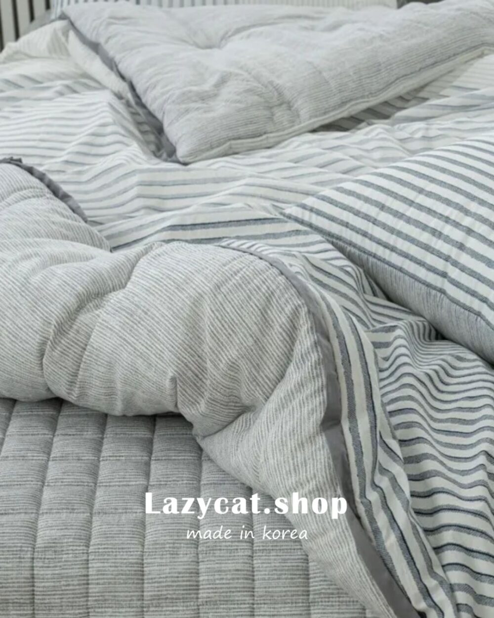 S18215 (11) (預購)【韓國四季被】正韓🇰🇷韓系文青條紋 厚款四季被