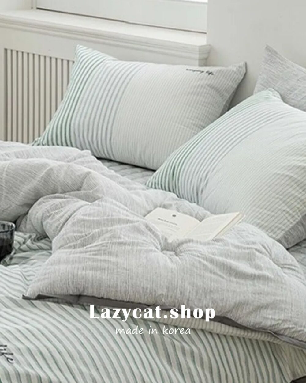 S18215 (2) (預購)【韓國四季被】正韓🇰🇷韓系文青條紋 厚款四季被