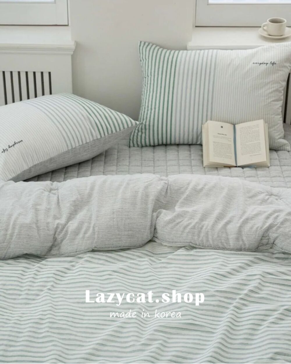 S18215 (4) (預購)【韓國四季被】正韓🇰🇷韓系文青條紋 厚款四季被
