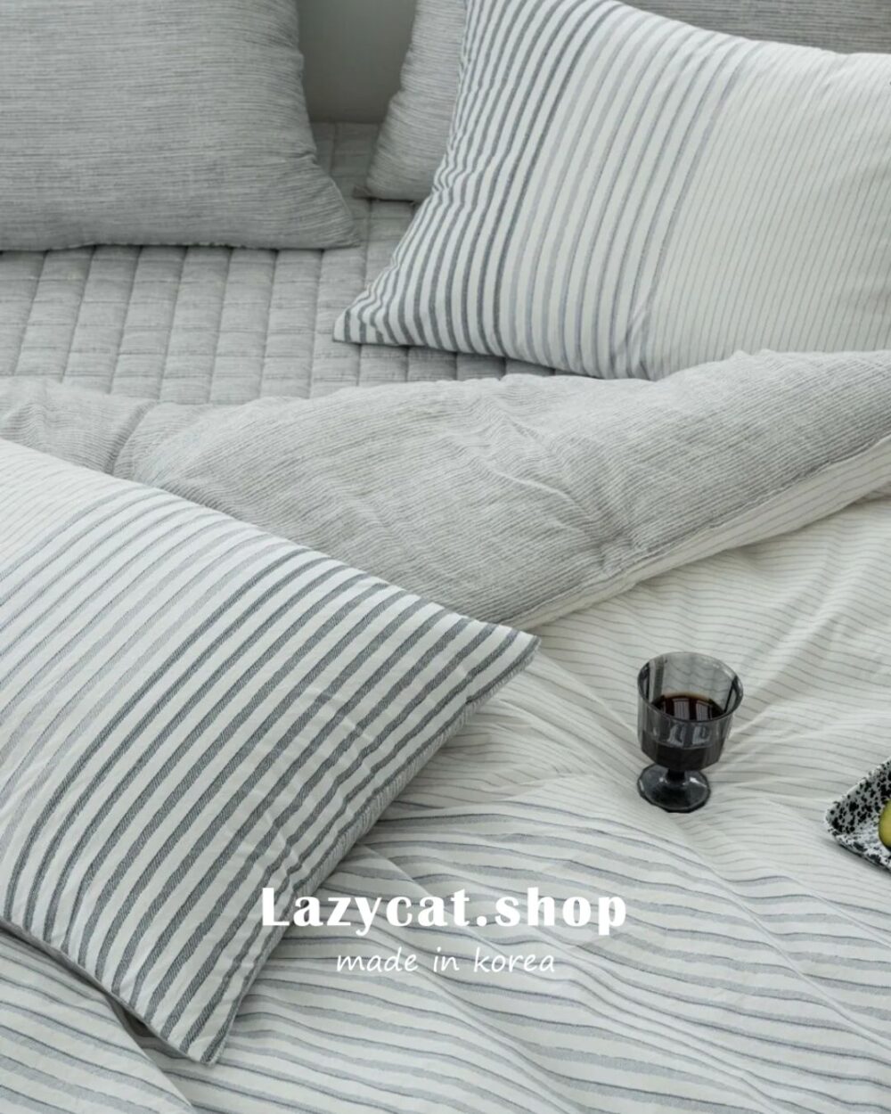 S18215 (7) (預購)【韓國四季被】正韓🇰🇷韓系文青條紋 厚款四季被