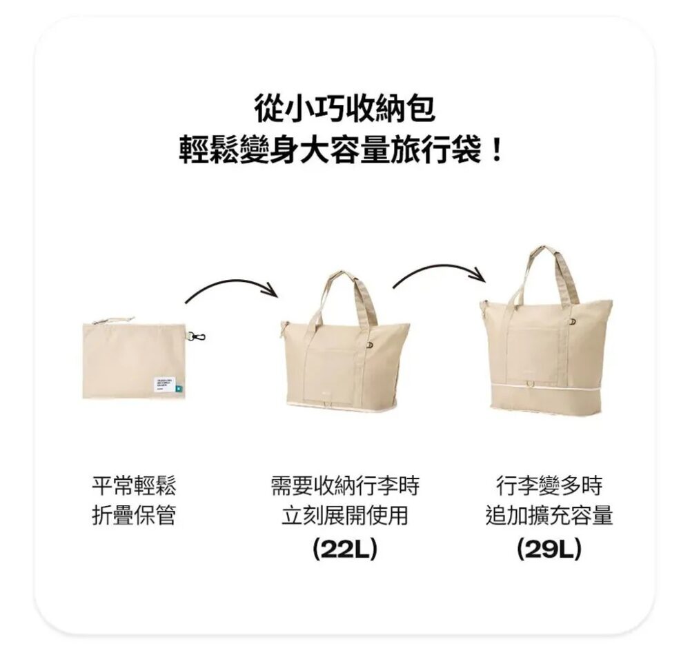 messageImage_1774943775748_0 (預購)【韓國居家】韓國🇰🇷Branden可摺疊旅行托特包
