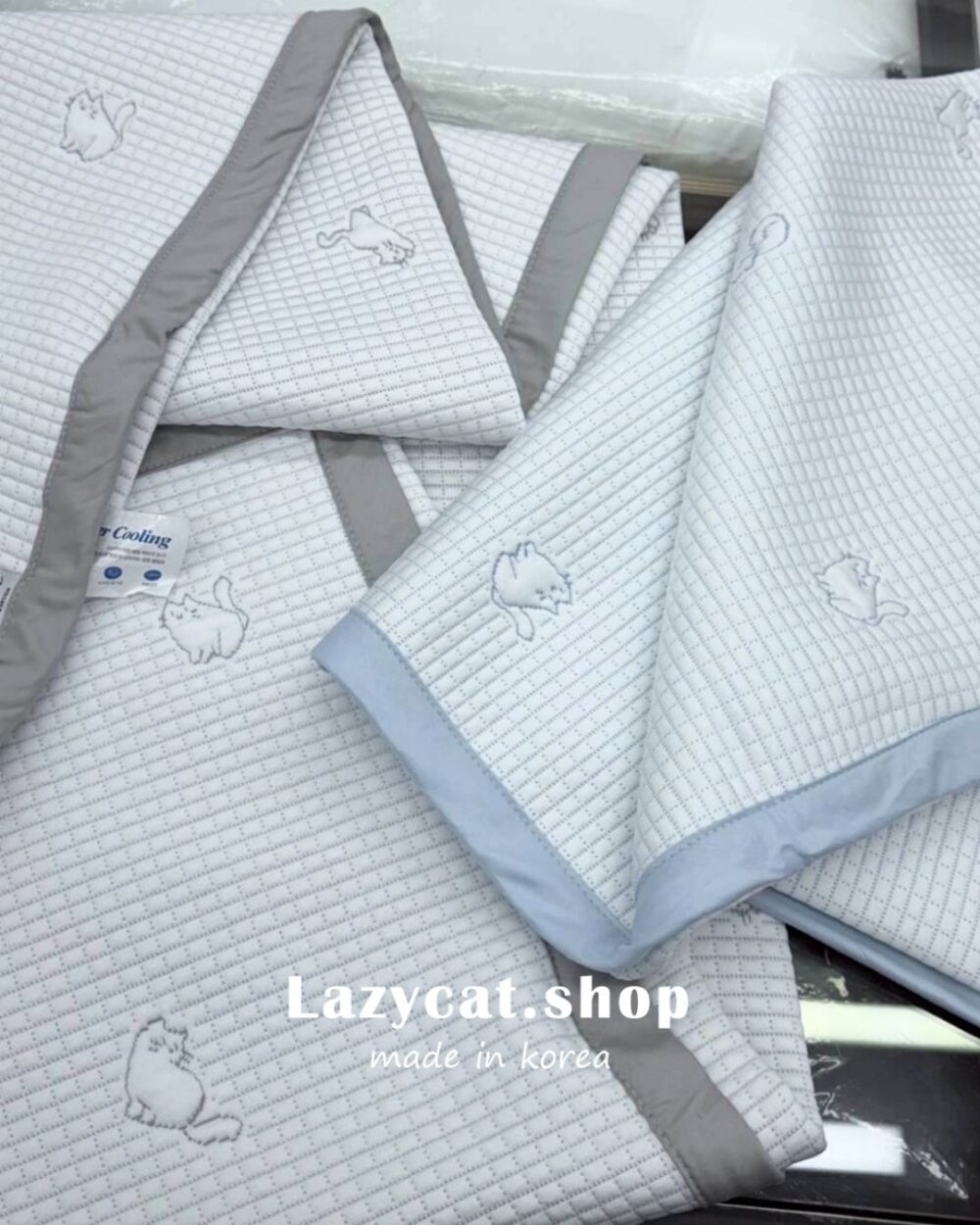 21 (預購)【韓國床墊】正韓🇰🇷涼感格紋小貓 涼感降溫床墊🧊