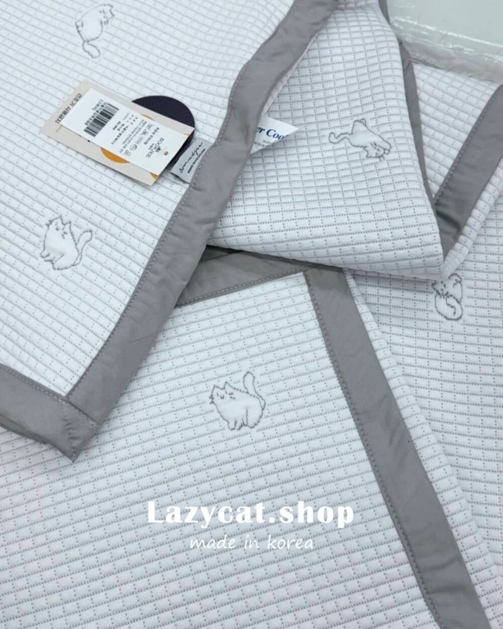 22 (預購)【韓國床墊】正韓🇰🇷涼感格紋小貓 涼感降溫床墊🧊