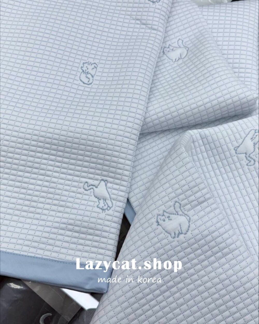 23 (預購)【韓國床墊】正韓🇰🇷涼感格紋小貓 涼感降溫床墊🧊