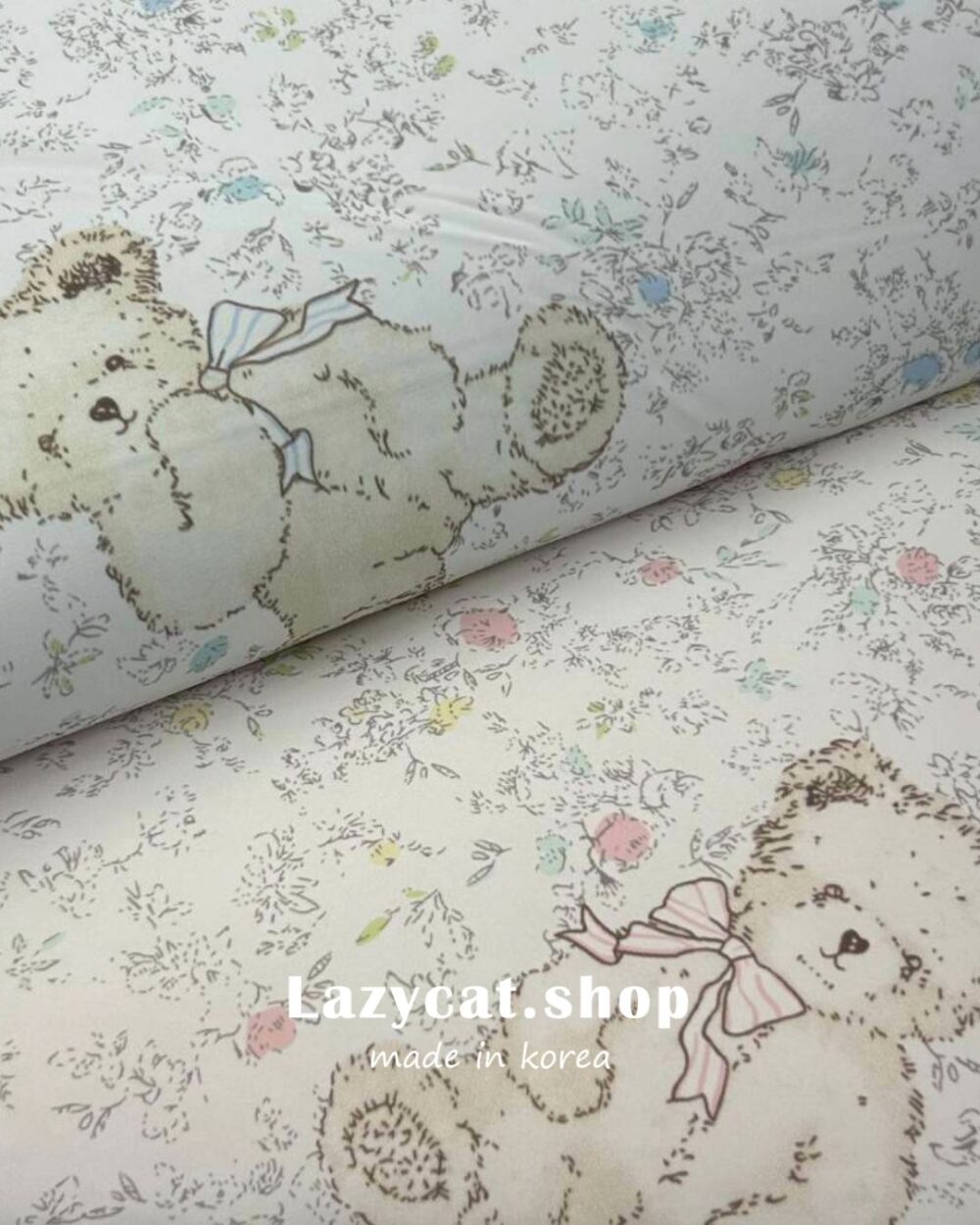 26SS0420-1 (2) (預購)【韓國涼被】韓國OEM🇰🇷泰迪熊碎花 -7度涼被