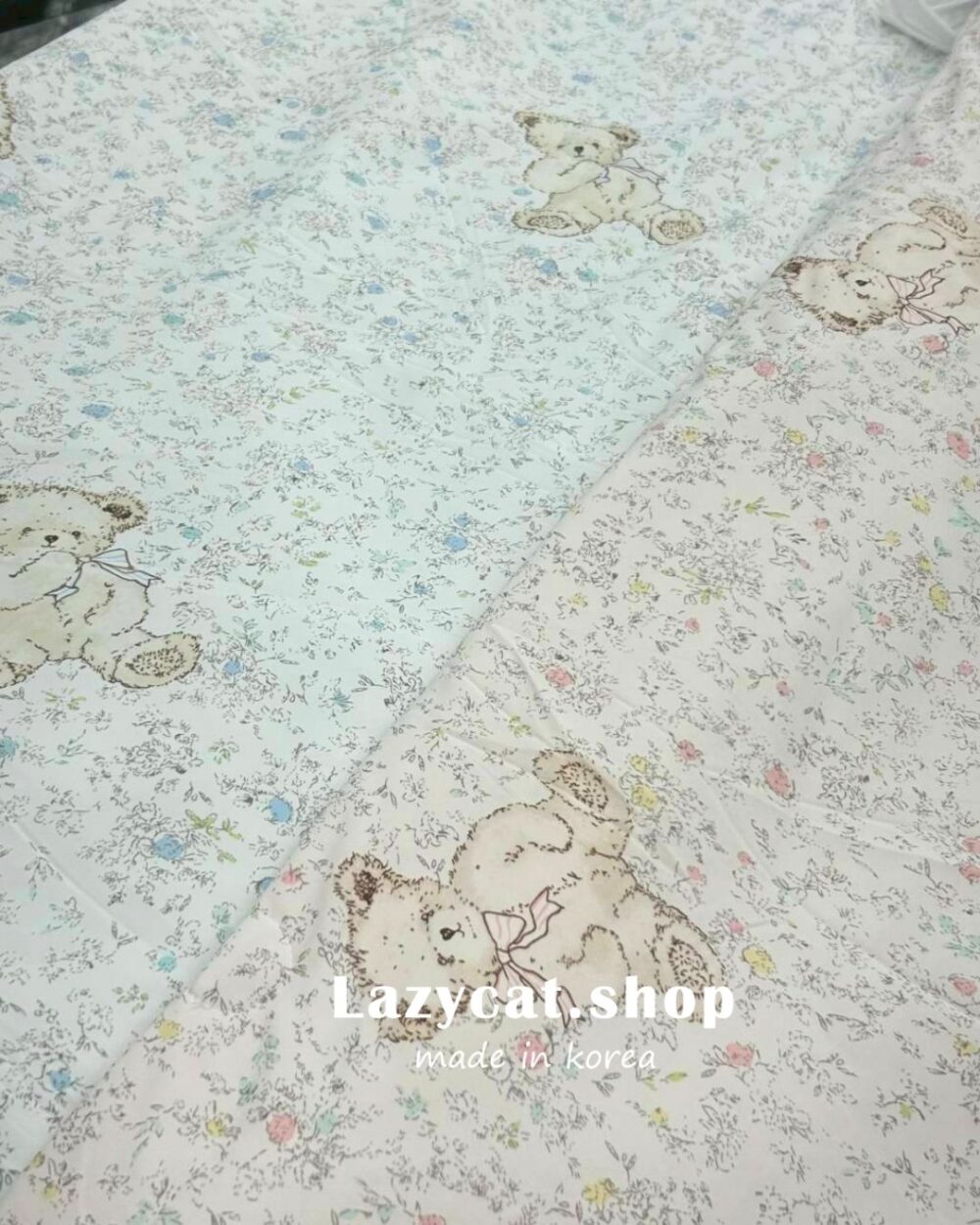 26SS0420-1 (3) (預購)【韓國涼被】韓國OEM🇰🇷泰迪熊碎花 -7度涼被