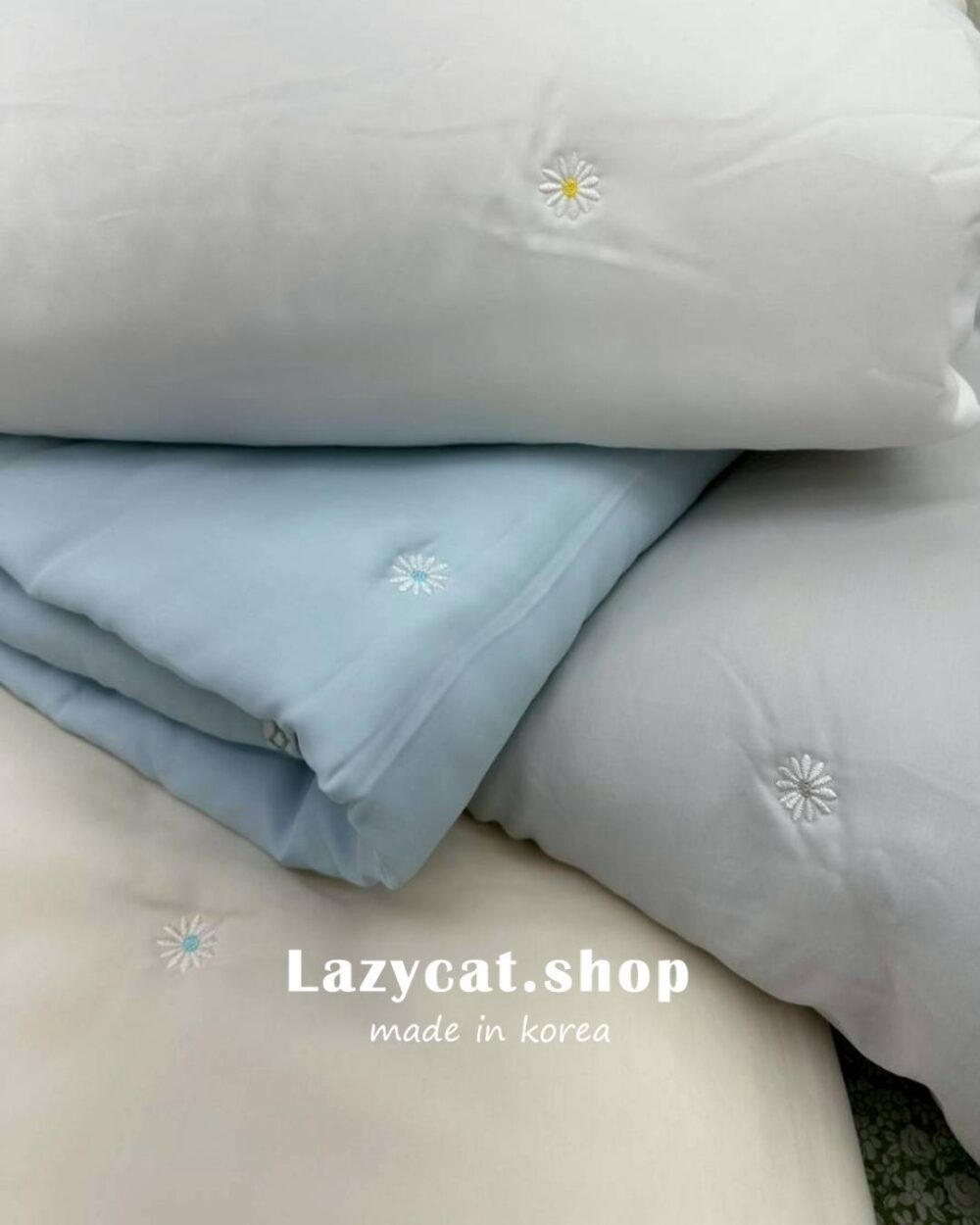 LINE_NOTE_260417_12 (預購)【韓國涼被】正韓🇰🇷涼感刺繡小雛菊🧊天絲涼被