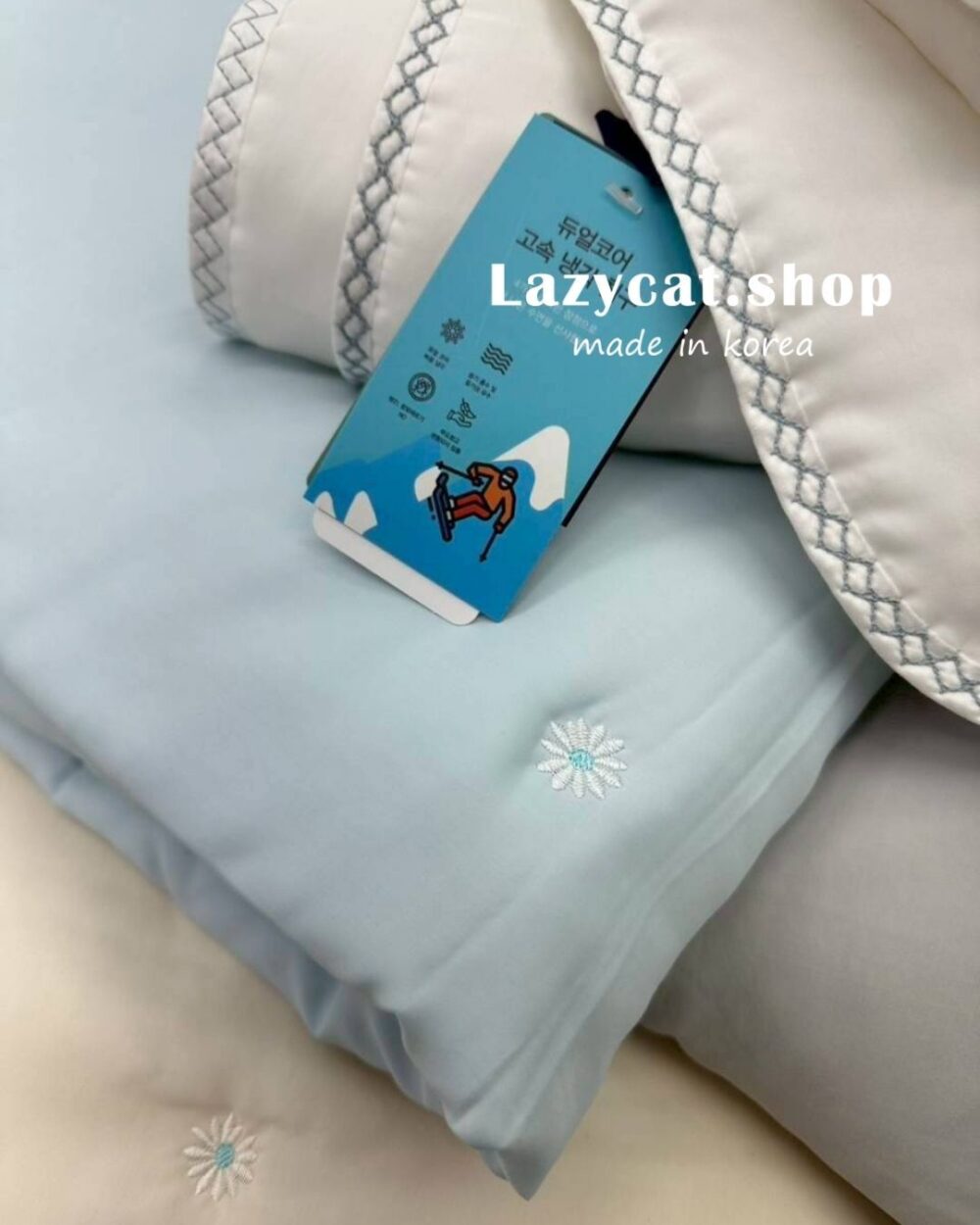 LINE_NOTE_260417_15 (預購)【韓國涼被】正韓🇰🇷涼感刺繡小雛菊🧊天絲涼被