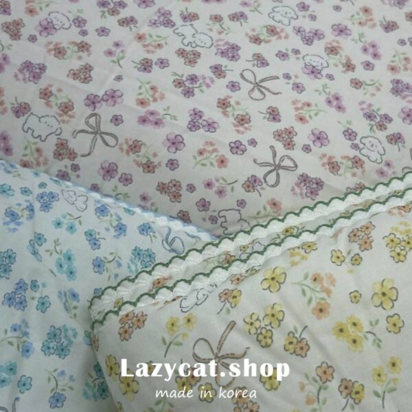 小狗蝴蝶結花園 (6) (預購)【韓國涼被】正韓🇰🇷小狗蝴蝶結花園🧊雙材質涼被