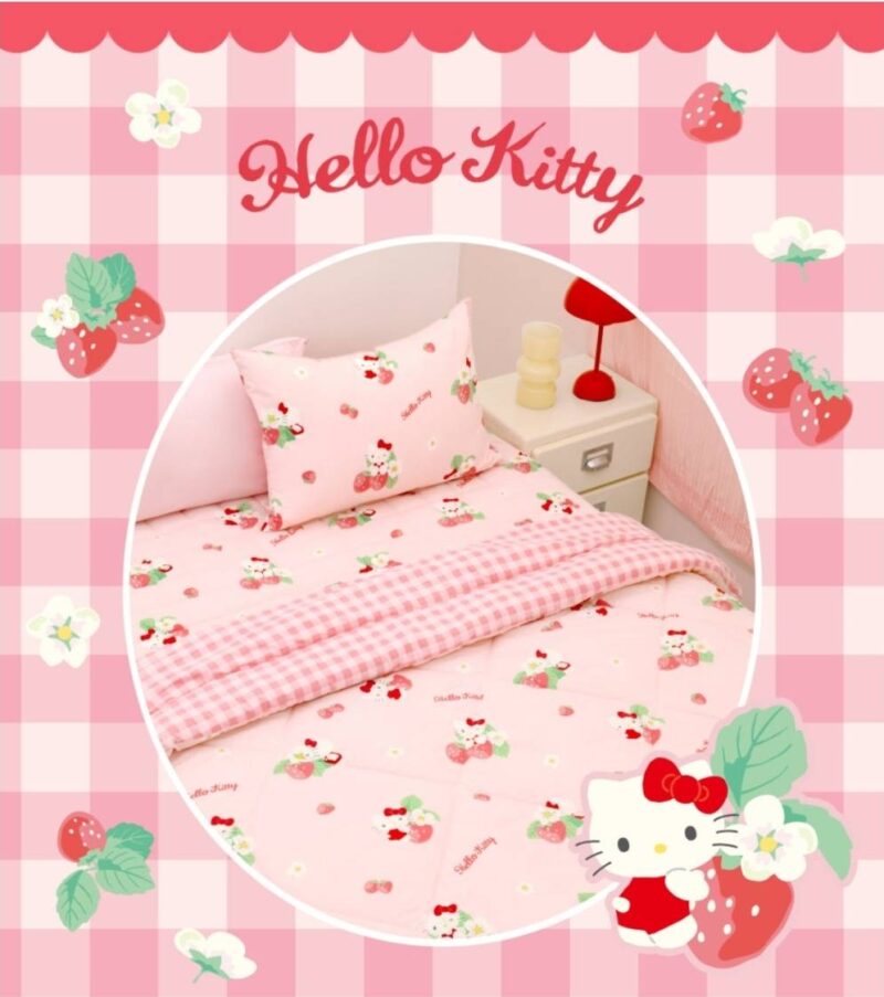 (預購)【韓國限定】Hello Kitty聯名寢具第2彈-kitty四季被+枕套組