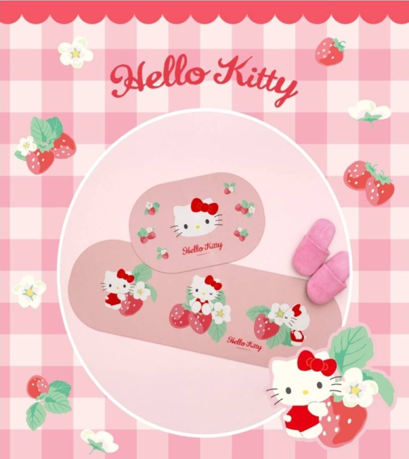 (預購)【韓國限定】Hello Kitty聯名寢具第2彈-Kitty可水洗柔軟矽藻土地墊